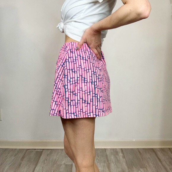 LILLY PULITZER mini skirt shorts pink blue pockets skort neon preppy - Picture 5 of 11